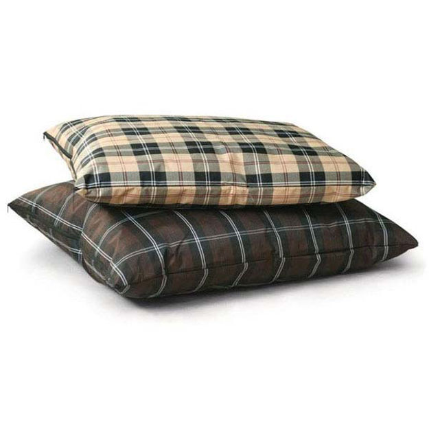 K&H Pet Products Indoor / Outdoor Single-Seam Pet Bed Small Tan Plaid 28" x 38" x 3" 