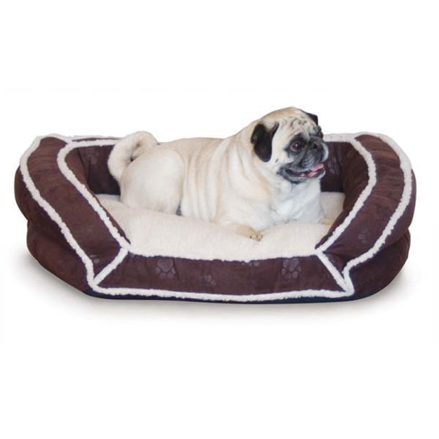 K&H Pet Products Deluxe Bolster Couch Pet Bed Small Green 21" x 30" x 7" 