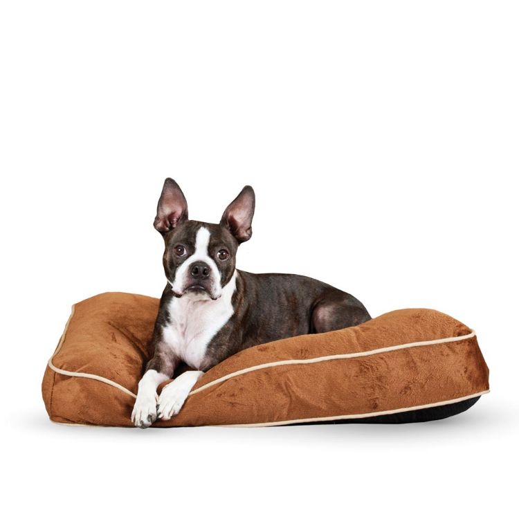 K&H Pet Products Tufted Pillow Top Pet Bed Small Chocolate 20" x 30" x 7.5" 