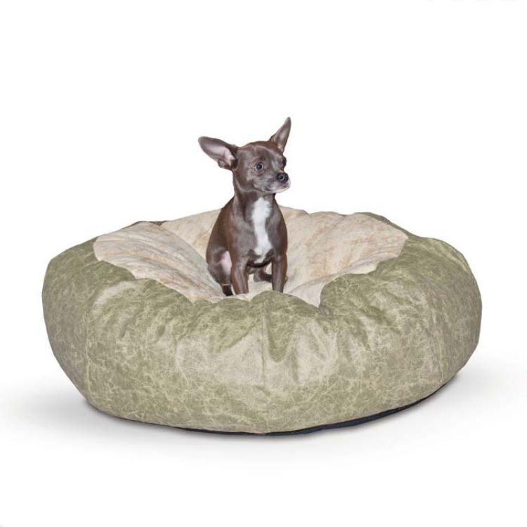 K&H Pet Products Self Warming Cuddle Ball Pet Bed Small Green 28" x 28" x 10" 