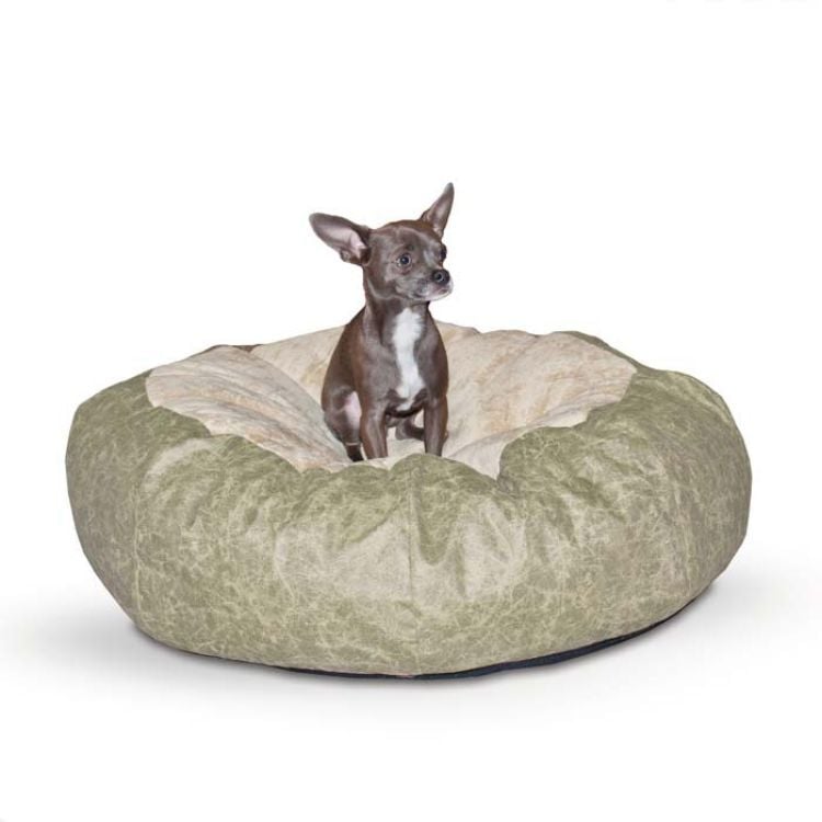 K&H Pet Products Self Warming Cuddle Ball Pet Bed Medium Green 38" x 38" x 12"