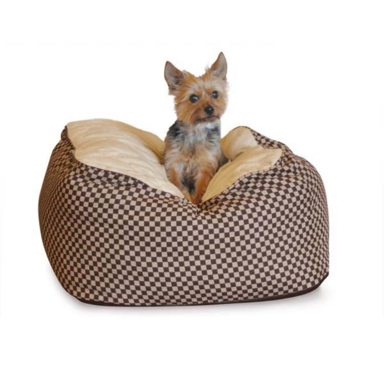 K&H Pet Products Deluxe Cuddle Cube Pet Bed Large Brown 30" x 30" x 12" 