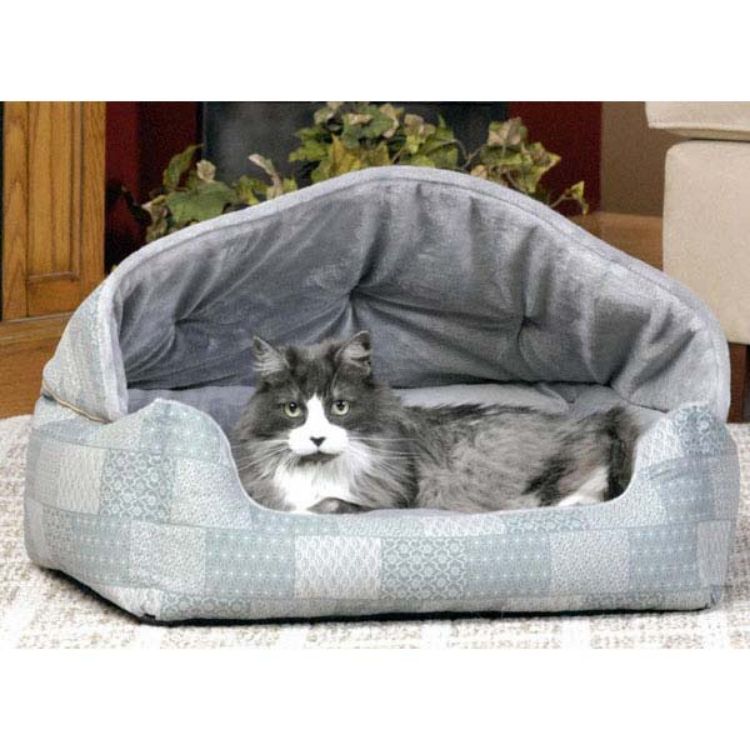 K&H Pet Products Lounge Sleeper Hooded Pet Bed Teal 20" x 25" x 13"