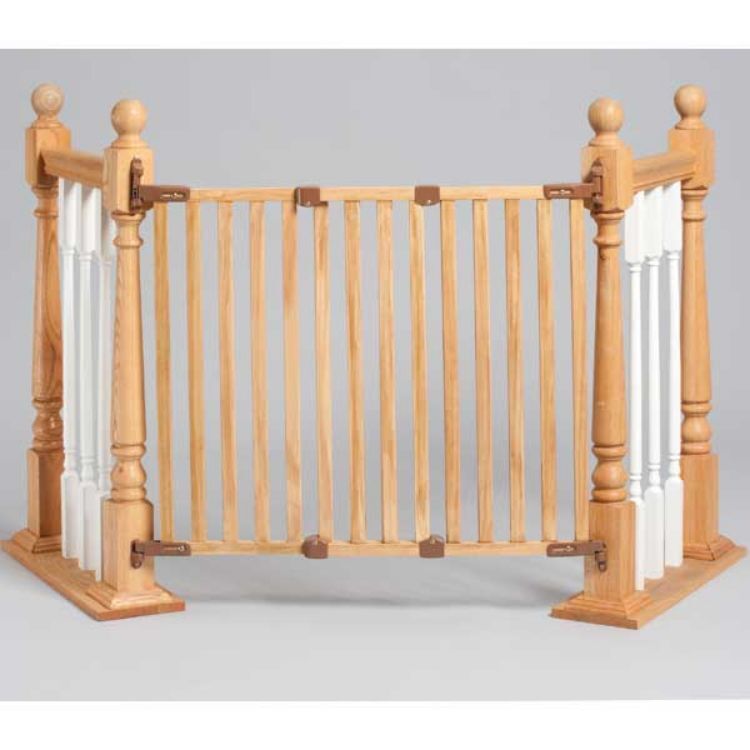 Kidco Angle Mount Wood Safeway Wall Mounted Pet Gate Oak 28.5" - 43" x 31" 