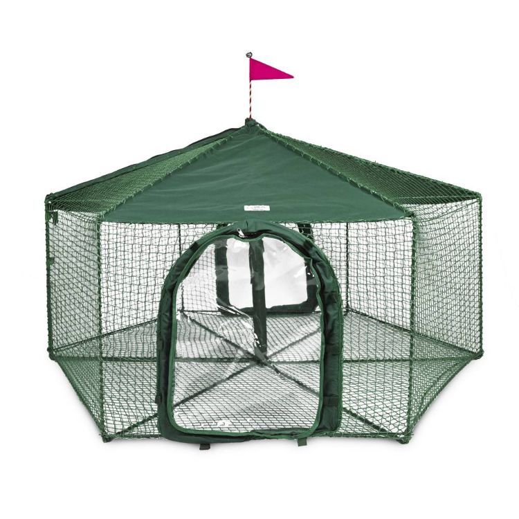 Kittywalk Gazebo Outdoor Cat Enclosure Green 70" x 70" 38"