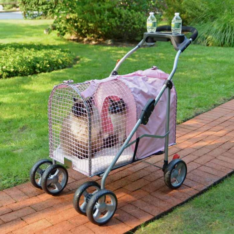 Kittywalk 5th Ave Pet Stroller SUV Pink 31” x 16” x 37.5" 