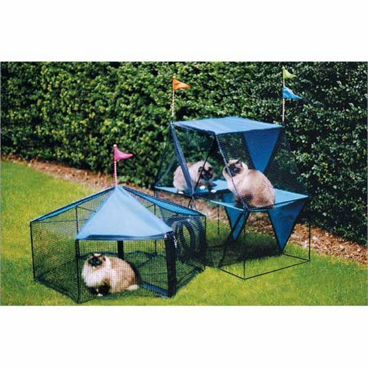 Kittywalk Carnival Outdoor Cat Enclosure Green 72" x 48" x 40"