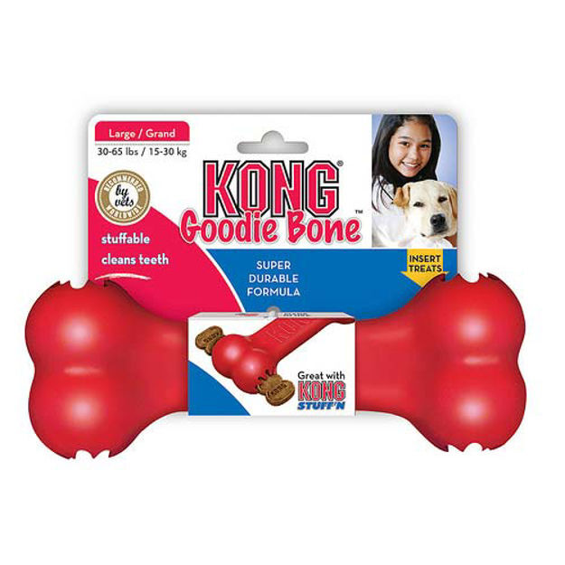 Kong Goodie Bone Dog Toy Red 6.0" x 8.5" x 2.3" 