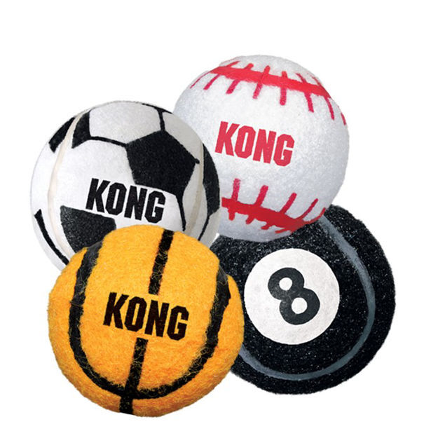 Kong Sport Balls Dog Toy 2 pack Medium Assorted Sports 2.5" x 2.5" x 2.5" 