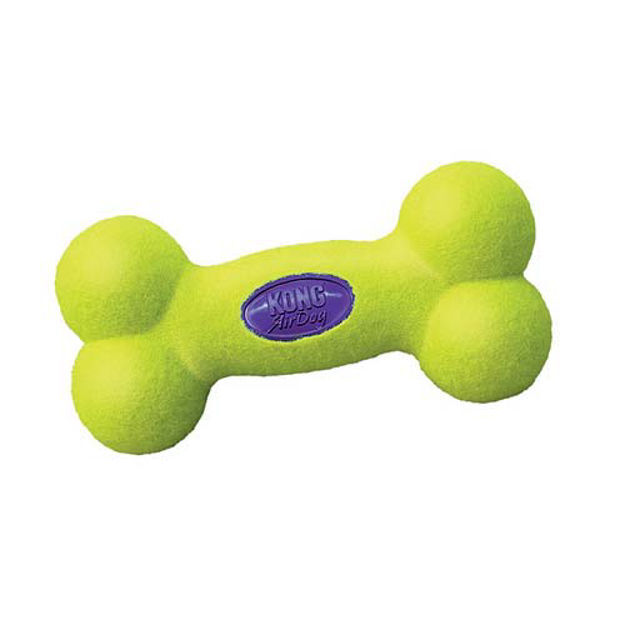 Kong Air Squeaker Bone Dog Toy Medium Yellow 4.8" x 6" x 1.8" 