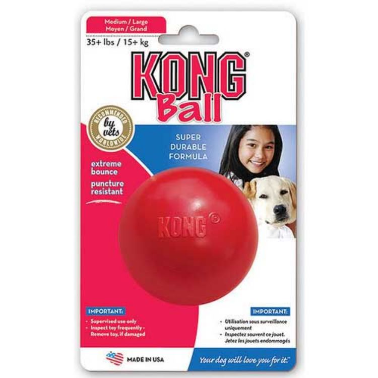 Kong Ball Dog Toy Large Red 7.5" x 4.5" x 3" 
