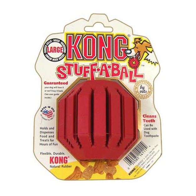 Kong Stuff-A-Ball Dog Toy Large Red 7.5" x 6" x 3.5" 