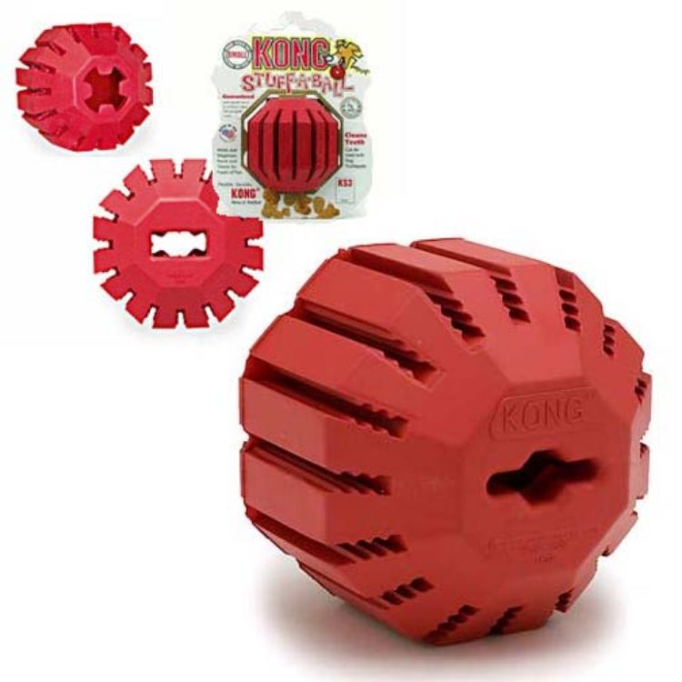 Kong Stuff-A-Ball Dog Toy Small Red 5.5" x 4.5" x 2.5" 