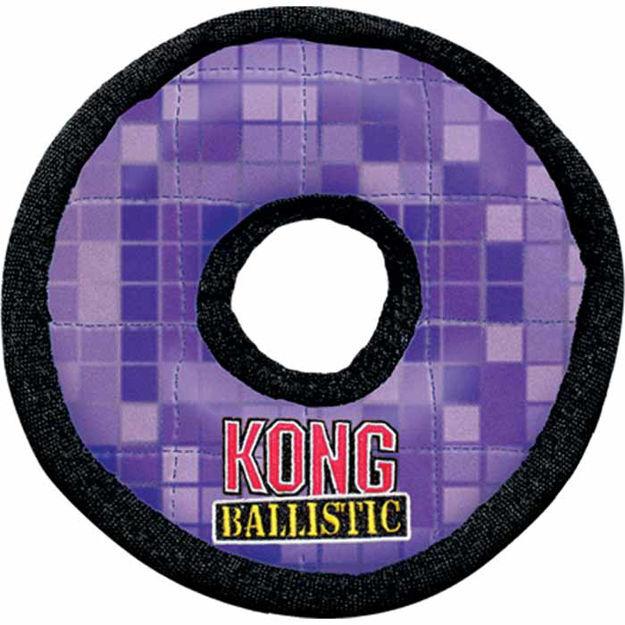 Kong Ballistic Ring Dog Toy Medium Blue 10.3" x 7" x 1.3" 