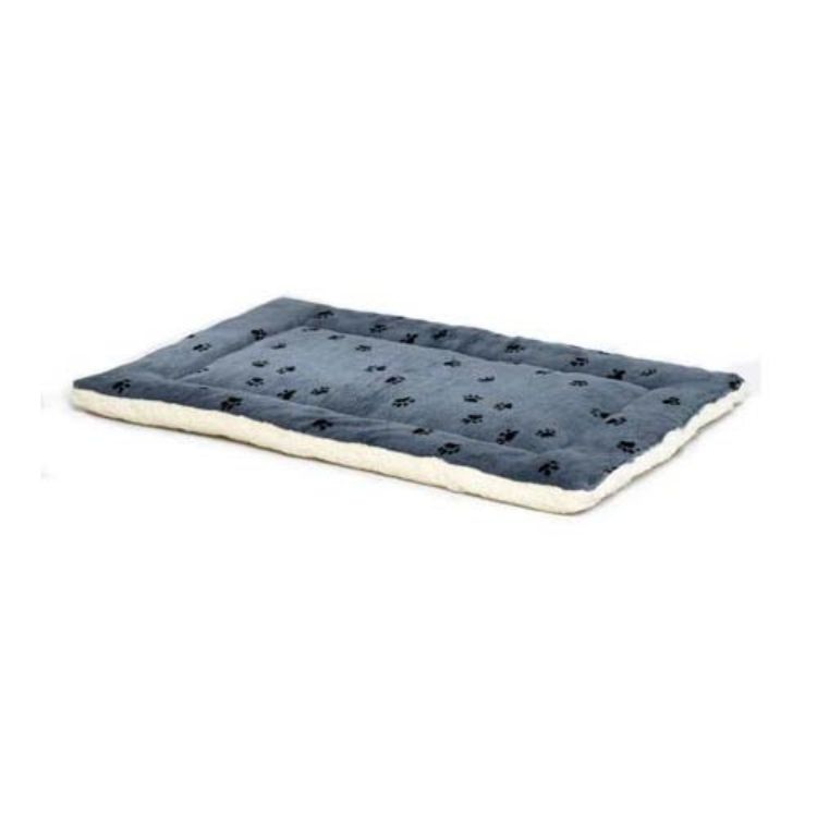 Midwest Quiet Time Reversible Fleece Paw Print Dog Mat Blue / White 46" x 29"