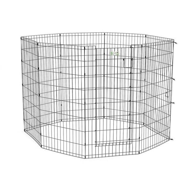 Midwest Life Stages Pet Exercise Pen with Door 8 Panels Black 24" x 24" 