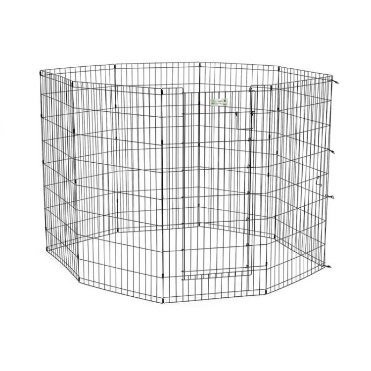 Midwest Life Stages Pet Exercise Pen with Door 8 Panels Black 24" x 24" 