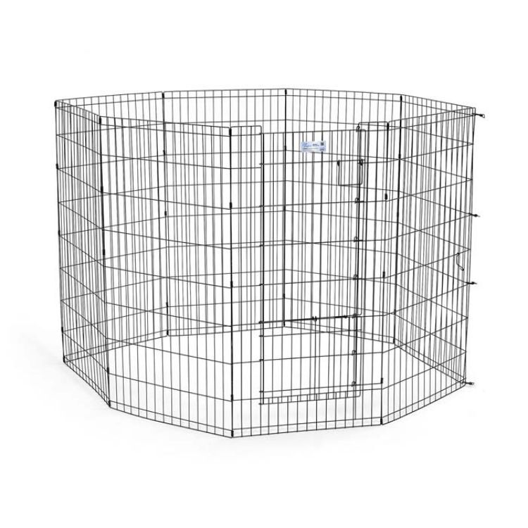 Midwest Life Stages Pet Exercise Pen with Split Door  Black 24" x 24" 