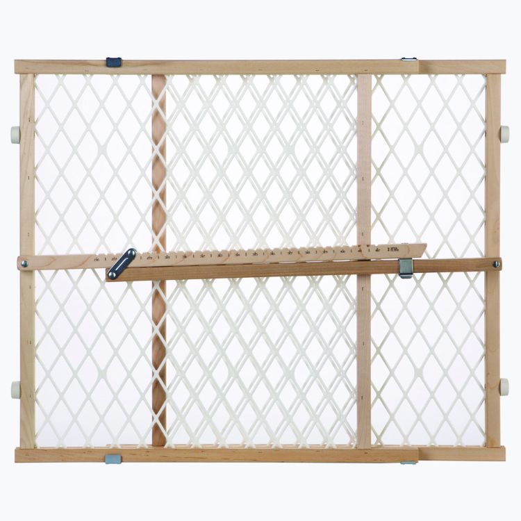 North States Easy Adjust - Diamond Mesh Pet Gate White, Wood 26.5" - 42" x 23"
