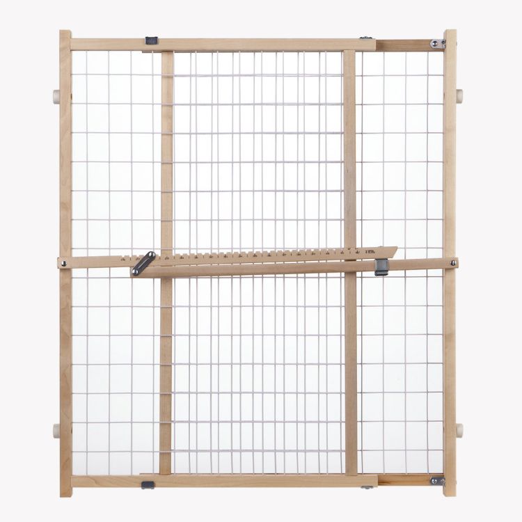 North States Wide Wire Mesh Pet Gate White, Wood 29.5" - 50" x 32"