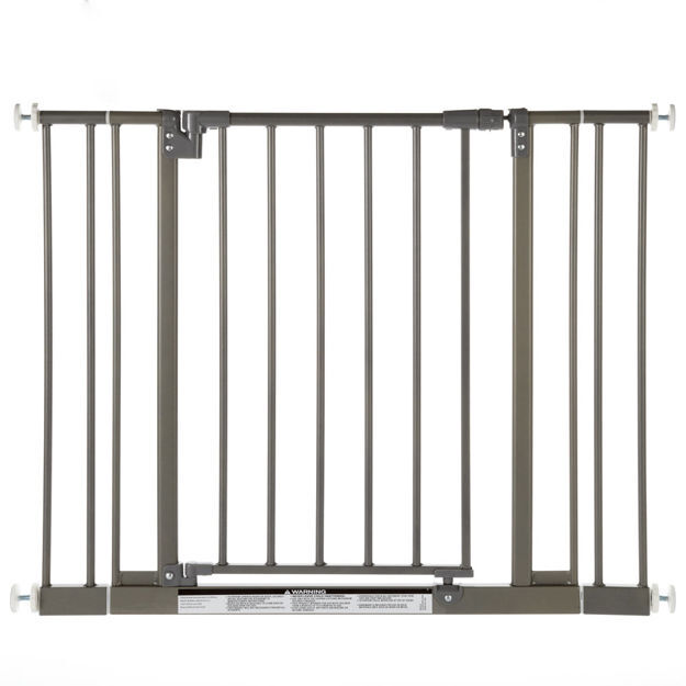 North States Easy-Close Wall Mounted Steel Pet Gate Gray 28" - 38.5" x 29" 