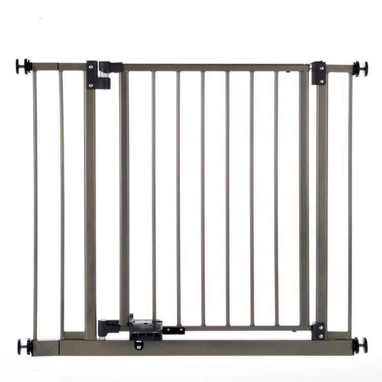 North States Slide-Step and Open Wall Mounted Steel Pet Gate Gray 28" - 38.5" x 29" 