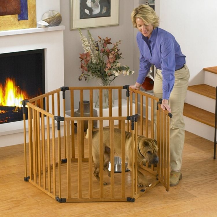 North States 3-in-1 Wood Superyard Pet Pen 6 panel Wood 24" x 30"