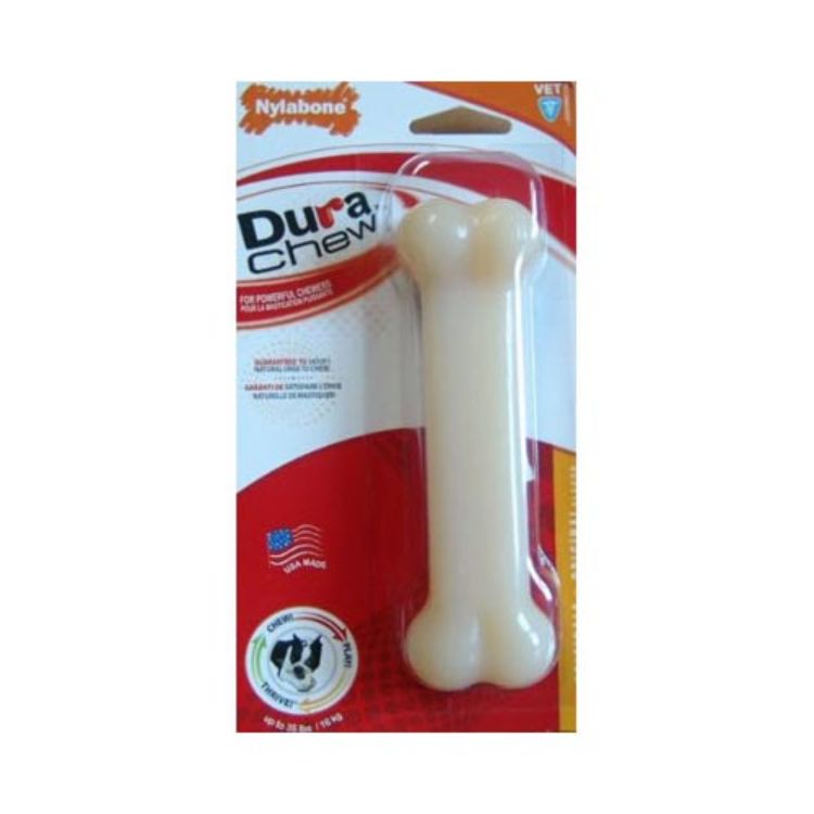 Nylabone Durable Bone Dog Chew Toy White 5" x 1.75" x 1.75"