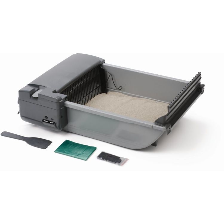 Our Pets Deluxe SmartScoop Self-Scooping Litter Box Gray 25.5" x 18.25" x 7.5"     