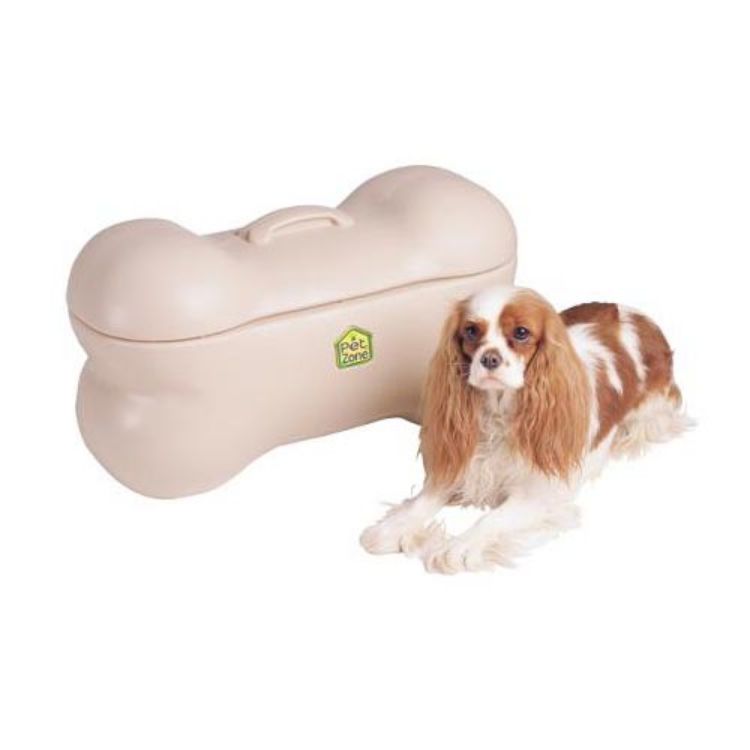 Our Pets Big Bone Storage Bin Large Beige 22" x 11" x 10" 