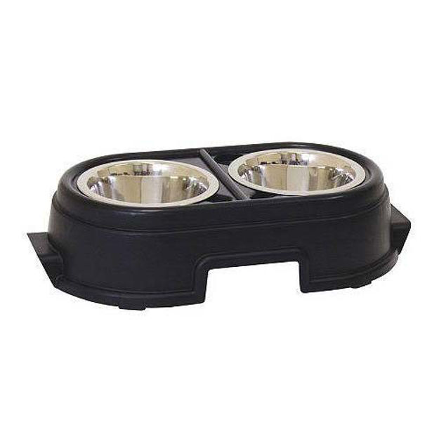 Our Pets Healthy Pet Diner Elevated Dog Feeder Small Black 15" x 8.5" x 4" 