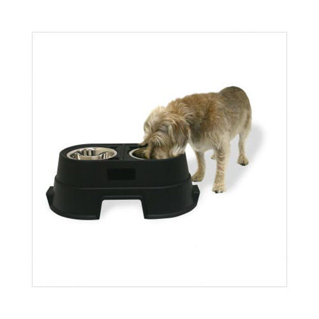 Our Pets Healthy Pet Diner Elevated Dog Feeder Medium Black 23.5" x 13" x 8" 