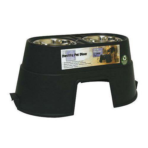 Our Pets Healthy Pet Diner Elevated Dog Feeder Large Black 27" x 14.5" x 12"