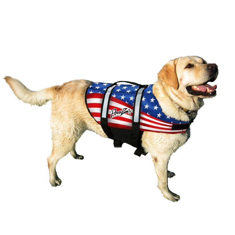 Pawz Pet Products Nylon Dog Life Jacket Extra Extra Small Flag 