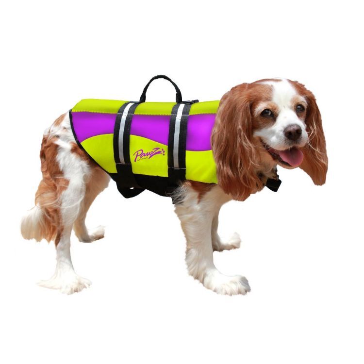 Pawz Pet Products Neoprene Dog Life Jacket Extra Extra Small Yellow / Purple 