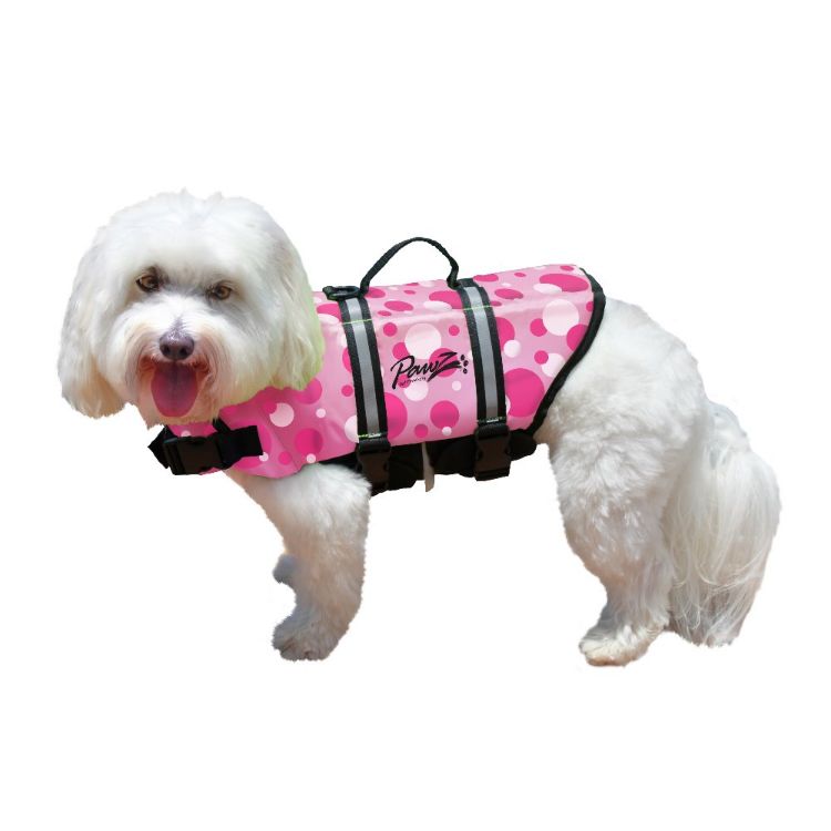 Pawz Pet Products Nylon Dog Life Jacket Extra Extra Small Pink Bubbles 