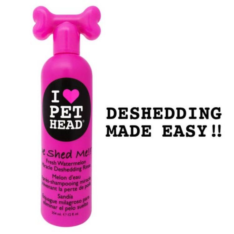 Pet Head De Shed Me Miracle Deshedding Rinse Watermelon 12oz 9" x 3" x 2.5" 