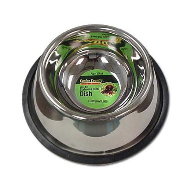 PetEdge No-Tip Non-Skid Stainless Steel Bowl 32 oz. 8" x 8" x 3" 