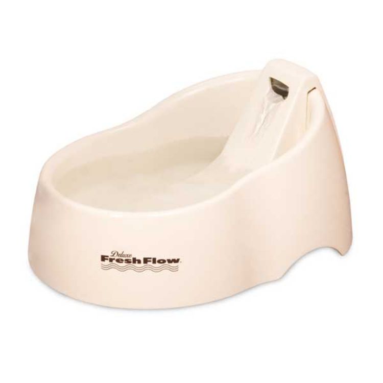 Petmate Deluxe Fresh Flow Cat Bowl 50oz Bleached Linen 10.9" x 7.6" x 5.2" 