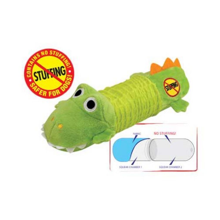 Petstages Stuffing Free Big Squeak Gator Green