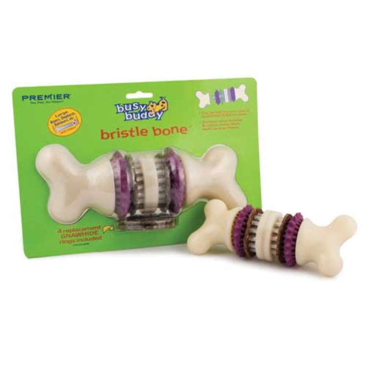 Premier Busy Buddy Bristle Bone Large Taupe / Purple 