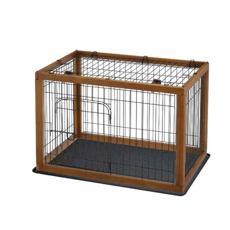 Richell Wood Pet Pen 90-60 Combo Autumn Matte 35.4" x 24" x 23.8" 