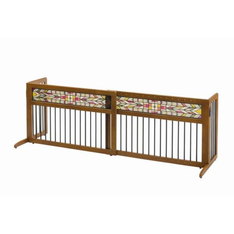 Richell Mission Aztec Freestanding Gate Autumn Matte 42.1" - 72" x 20.5" x 23.6" 