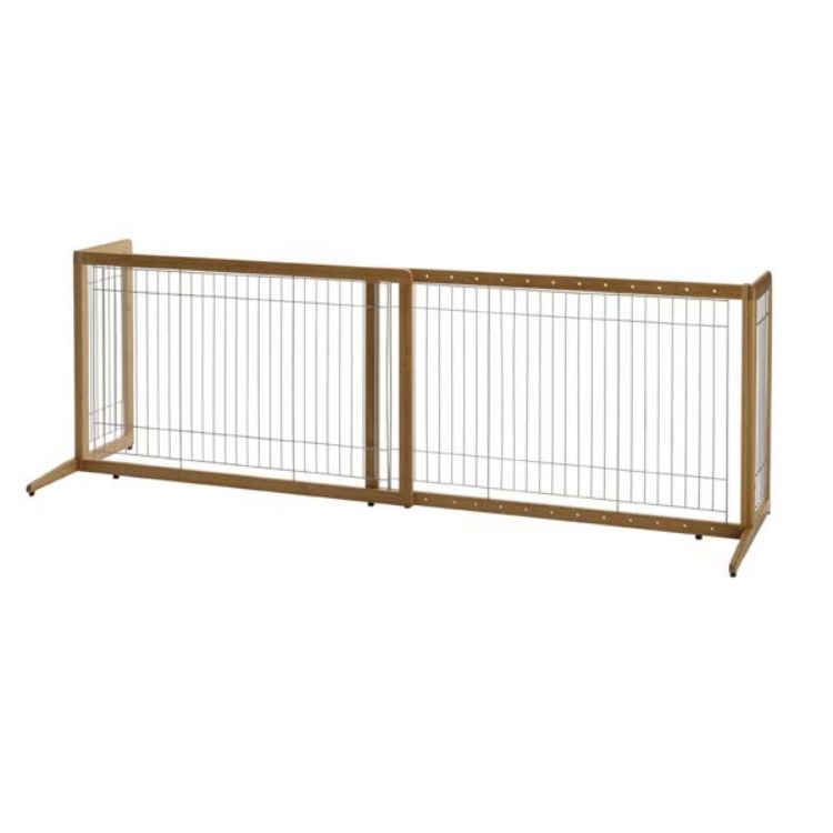 Richell Také Freestanding Pet Gate Coffee Bean 40.4" - 70.5" x 20.1" x 24" 