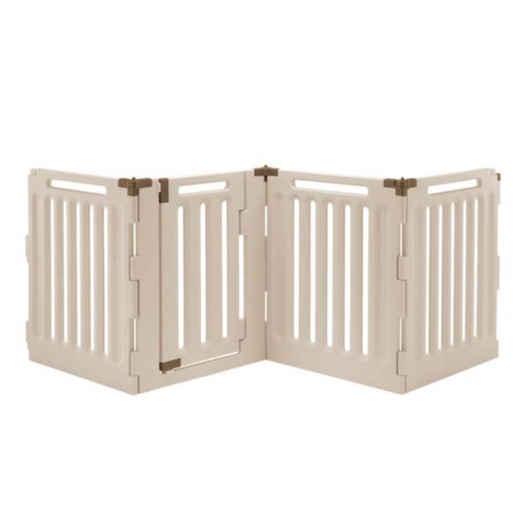 Richell Convertible Indoor/Outdoor Pet Playpen 4 Panel Tan / Mocha 33.1" x 33.1" x 36"