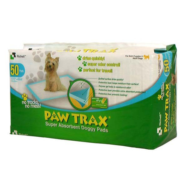 Richell Paw Trax Pet Training Pads 50 Count White
