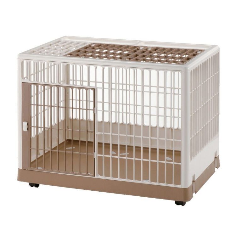 Richell Pet Training Kennel PK-830 White / Mocha 32.5" x 21.7" x 24.6"