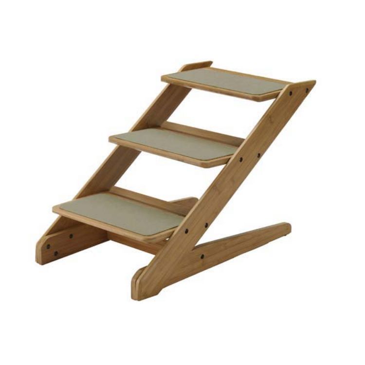 Richell Také 3-Step Pet Stool Bamboo 15" x 26.4" x 18.3" 