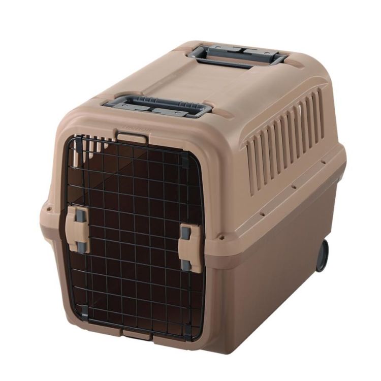 Richell Mobile Pet Carrier Tan / Brown 26.2" x 18.3" x 20.1"  