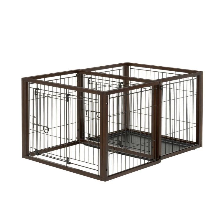 Richell Flip To Play Pet Crate Small Brown 31.9" x 23.4" x 24.4 